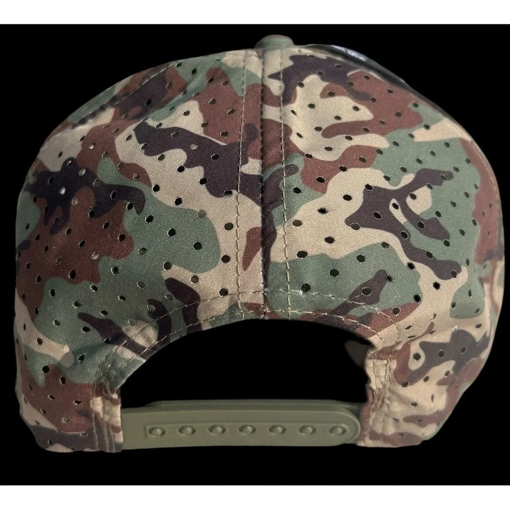 Runs Deep Tactical USA American Flag Premium Tactical Hat Camo Snapback Cap NWT